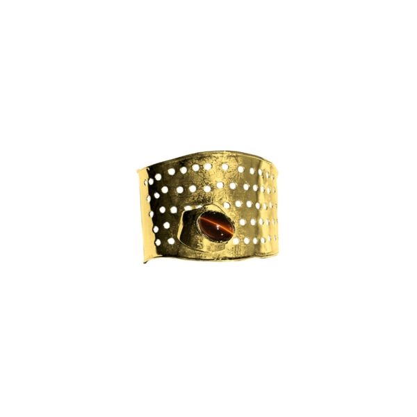 14K Yellow Gold & Tiger Eye Cab