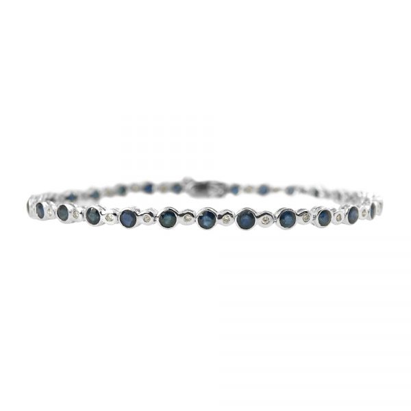 14K-18K White Gold & Diamond-Saphire