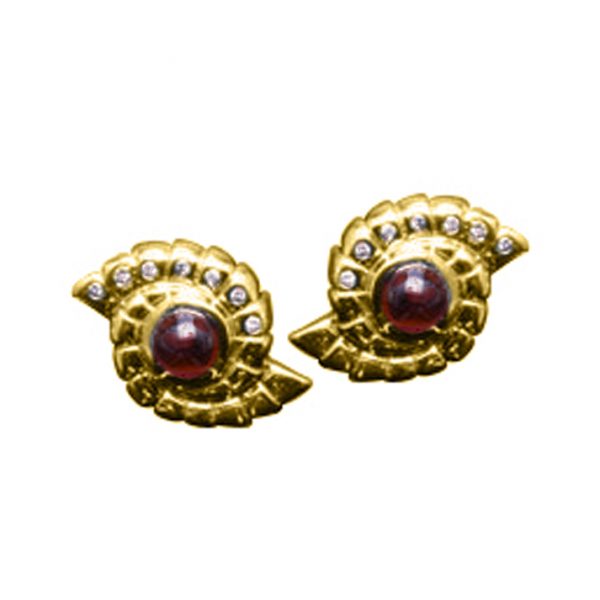 14K-18K Yellow Gold & Diamonds-Garnet