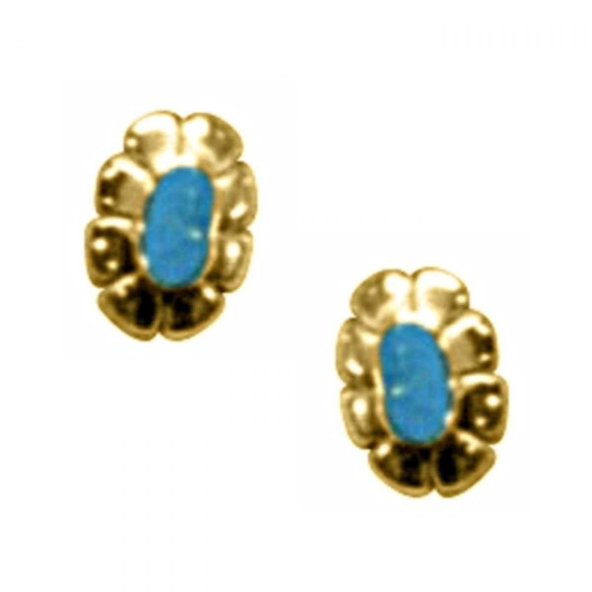 14K Yellow Gold Turquise - Image 1