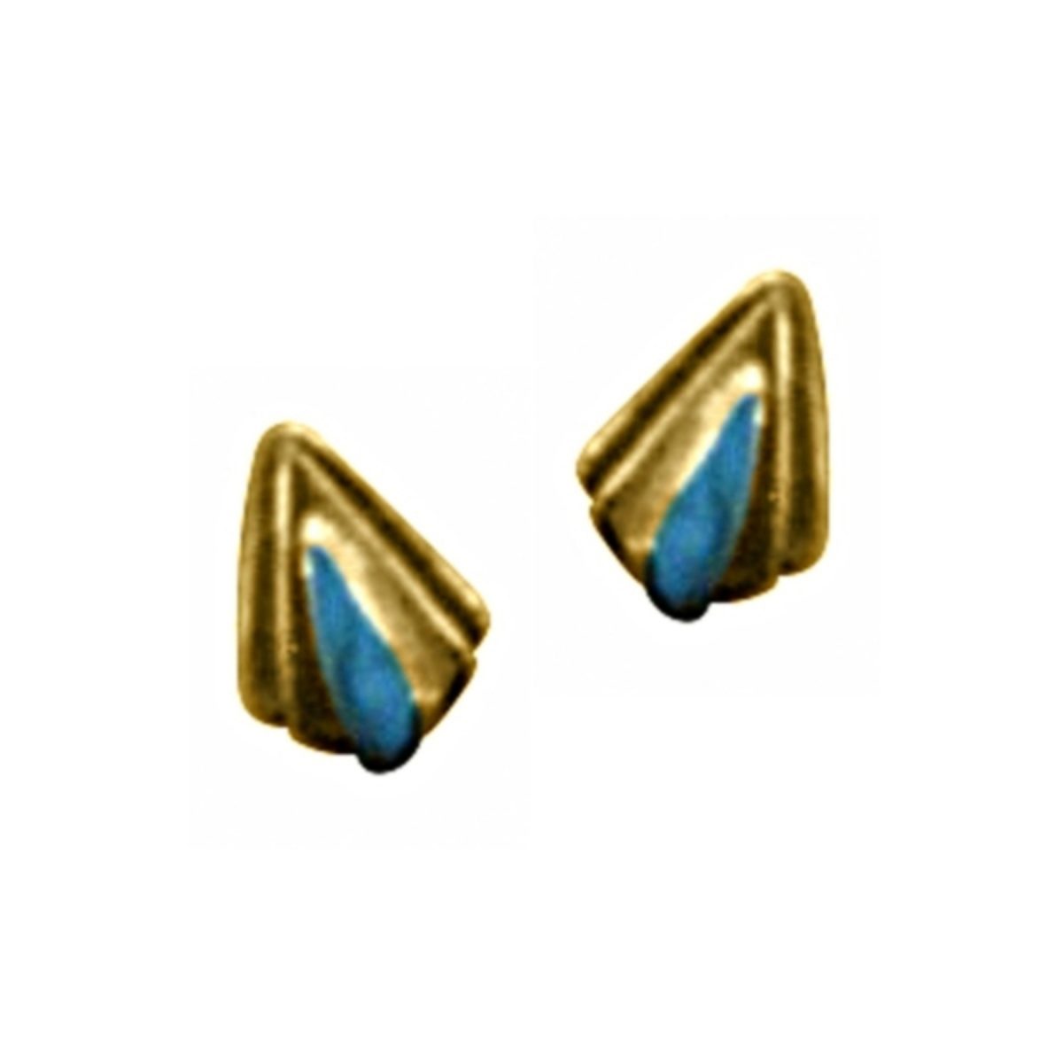 14K Yellow Gold Turquise - Image 1