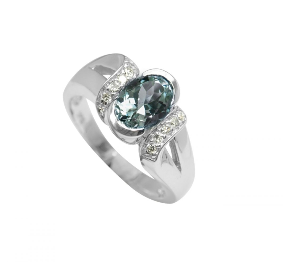 14K-18K White Gold Alexindrite-Diamonds - Görsel 3