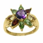 14K Yellow Gold Amathist & Citren - Image 2