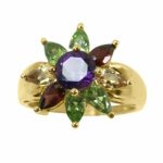 14K Yellow Gold Amathist & Citren - Image 3