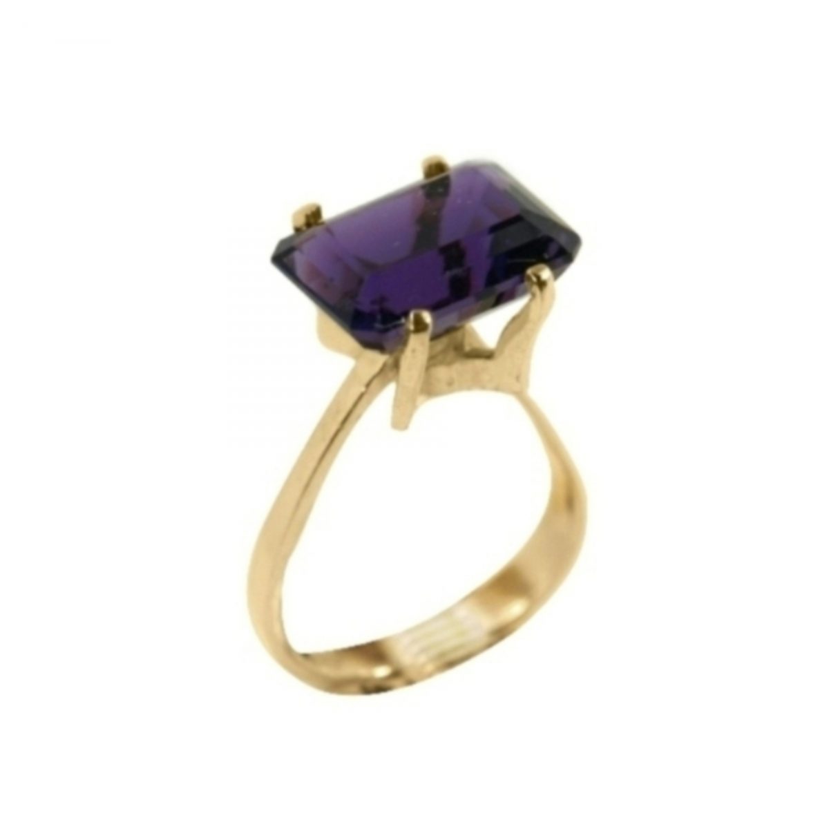 14K Yellow Gold Amathist - Image 1