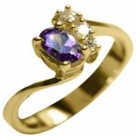 14K Yellow Gold Amathist & Diamond
