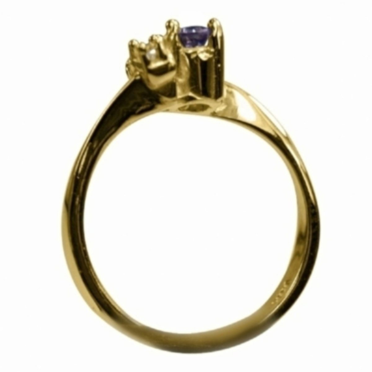 14K Yellow Gold Amathist & Diamond - Image 2