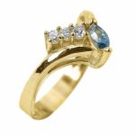 14K-18K Yellow Gold & Diamond- Aquamarine