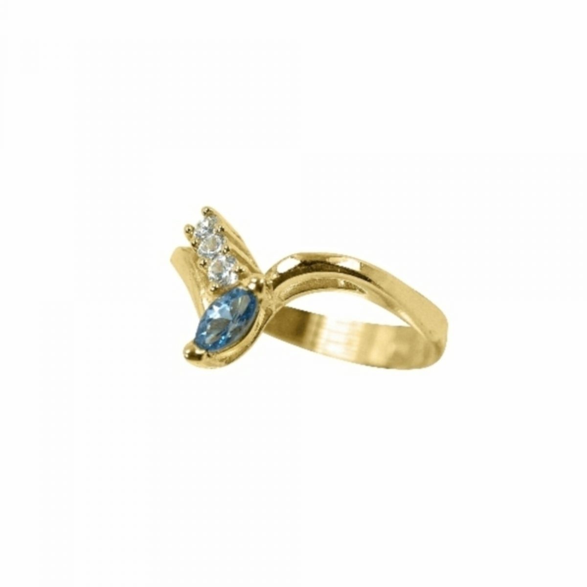 14K-18K Yellow Gold & Diamond- Aquamarine - Görsel 2