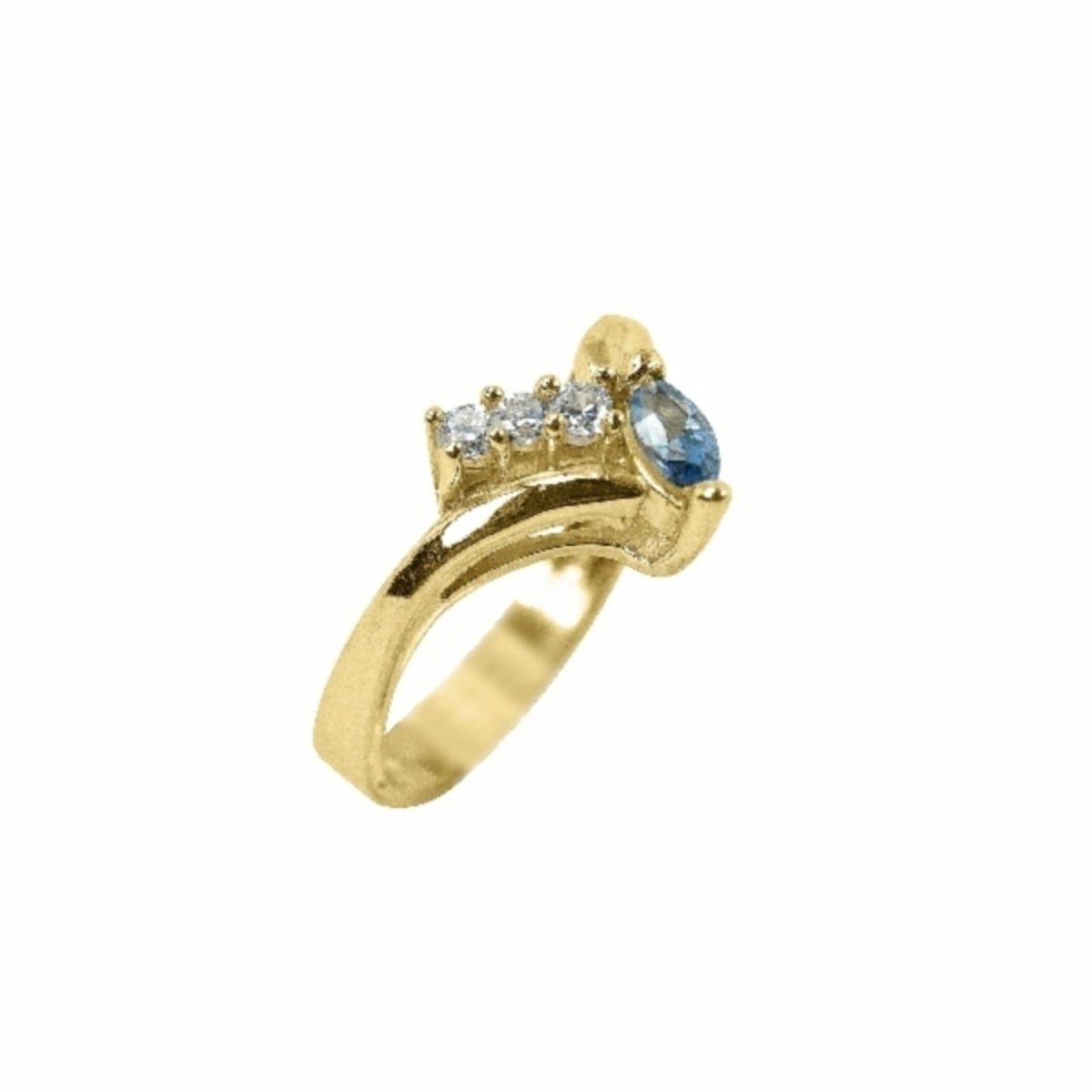 14K-18K Yellow Gold & Diamond- Aquamarine - Görsel 3