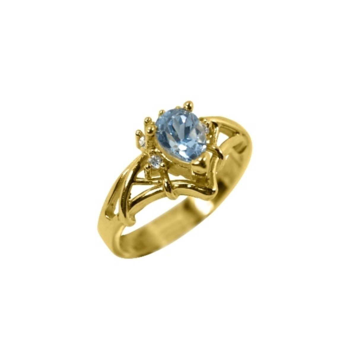 14K-18K Yellow Gold & Diamond- Aquamarine - Image 6