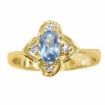 14K-18K Yellow Gold & Diamond- Aquamarine - immagine 2