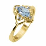 14K-18K Yellow Gold & Diamond- Aquamarine