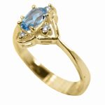 14K-18K Yellow Gold & Diamond- Aquamarine - immagine 3