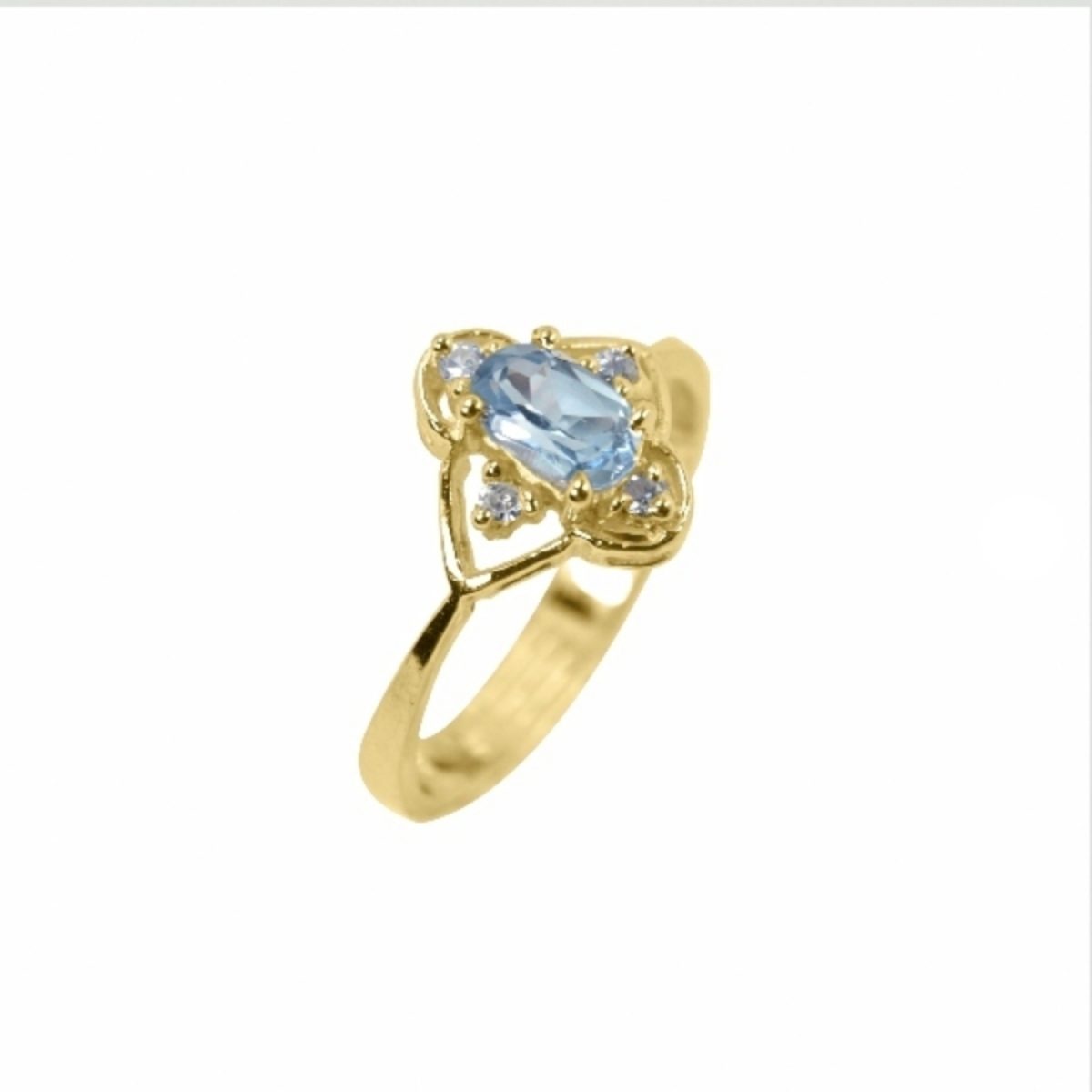 14K-18K Yellow Gold & Diamond- Aquamarine - immagine 4