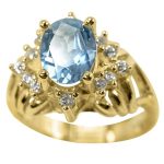 14K-18K Yellow Gold & Diamond- Aquamarine