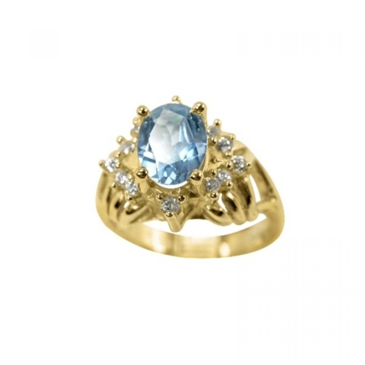 14K-18K Yellow Gold & Diamond- Aquamarine – Bild 3