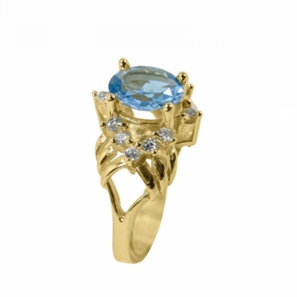 14K-18K Yellow Gold & Diamond- Aquamarine – Bild 6