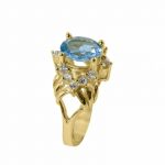 14K-18K Yellow Gold & Diamond- Aquamarine – Bild 6