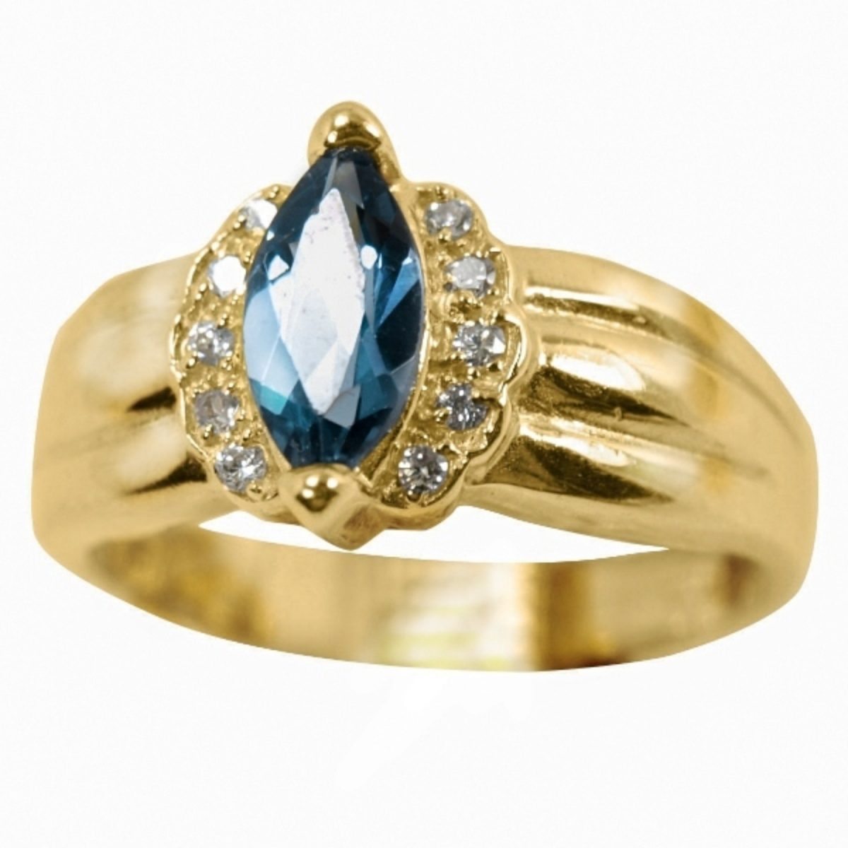 14K-18K Yellow Gold & Diamond- Aquamarine - immagine 1