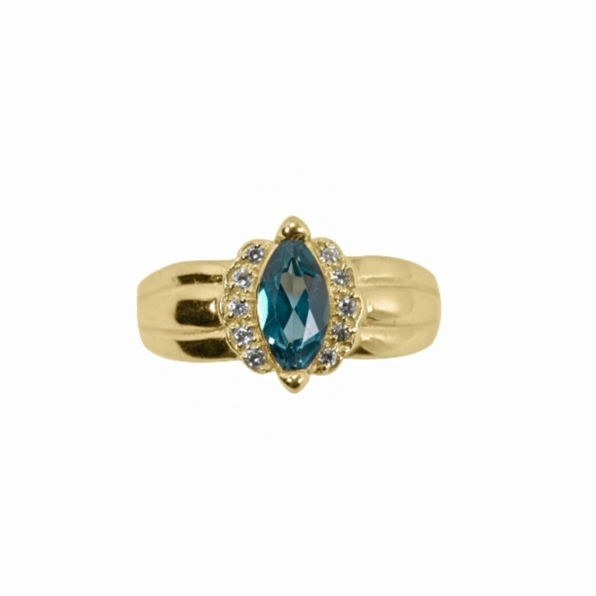 14K-18K Yellow Gold & Diamond- Aquamarine - immagine 3