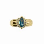 14K-18K Yellow Gold & Diamond- Aquamarine - immagine 3