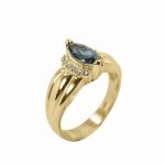 14K-18K Yellow Gold & Diamond- Aquamarine - immagine 4