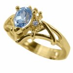 14K-18K Yellow Gold & Diamond- Aquamarine