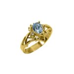 14K-18K Yellow Gold & Diamond- Aquamarine - Image 2