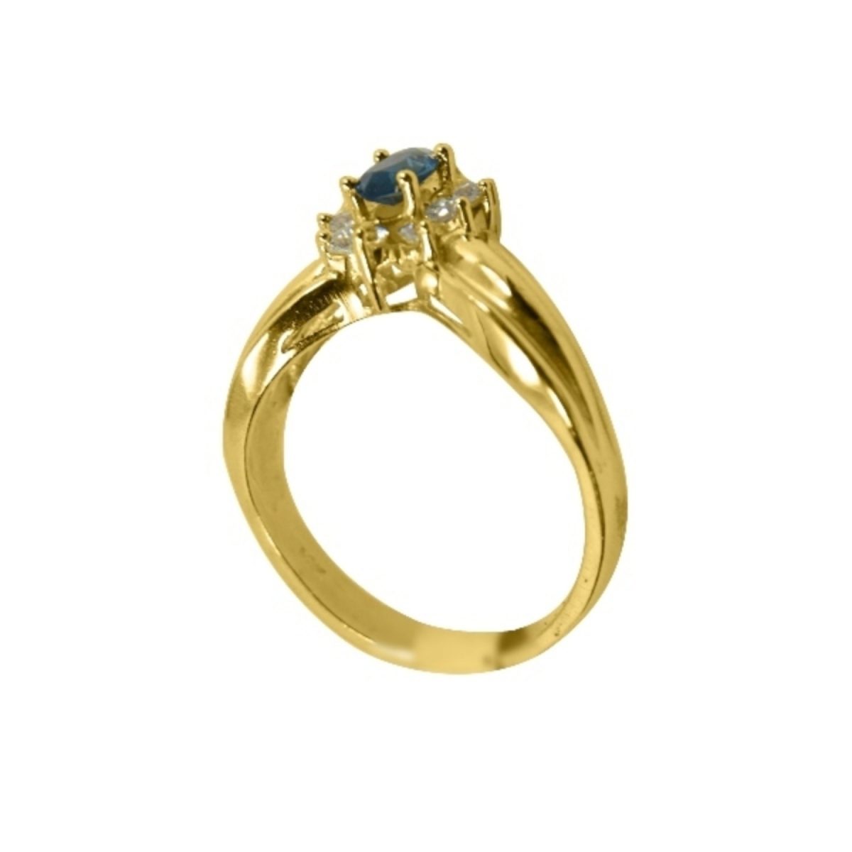 14K-18K Yellow Gold & Diamond- Aquamarine - Image 3