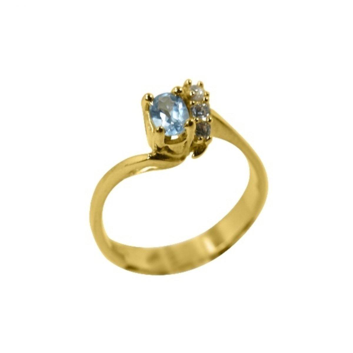 ⁦14K-18K Yellow Gold & Diamond- Aquamarine⁩ - الصورة ⁦3⁩