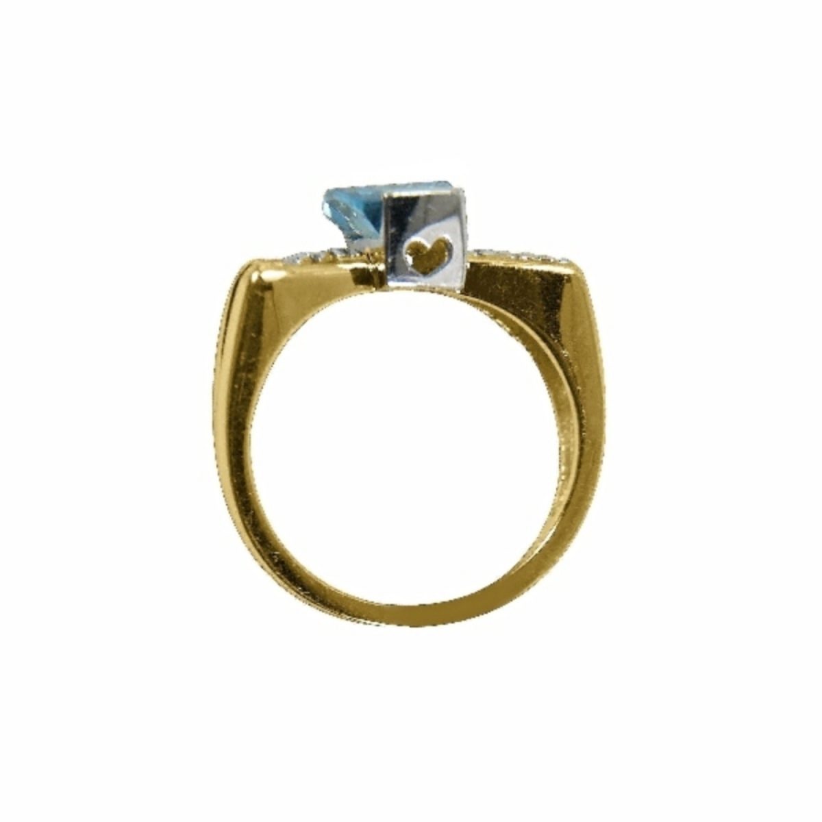 ⁦14K-18K Yellow Gold & Diamond- Aquamarine⁩ - الصورة ⁦4⁩