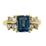 14K-18K Yellow Gold & Diamond- Aquamarine - immagine 2
