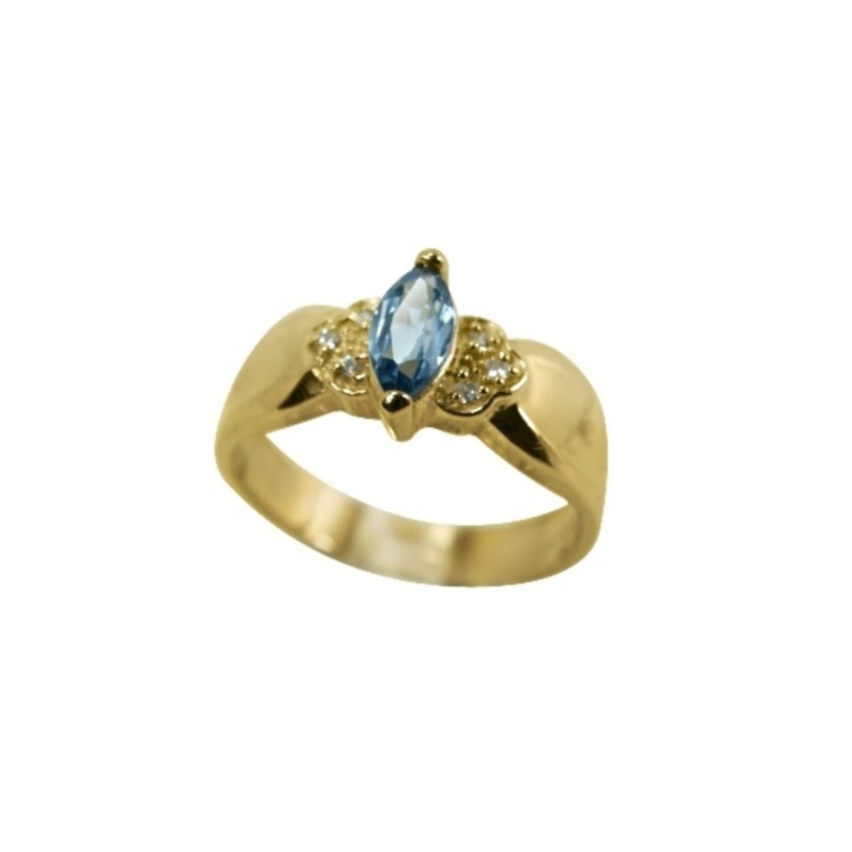14K-18K Yellow Gold & Diamond- Aquamarine - Görsel 2