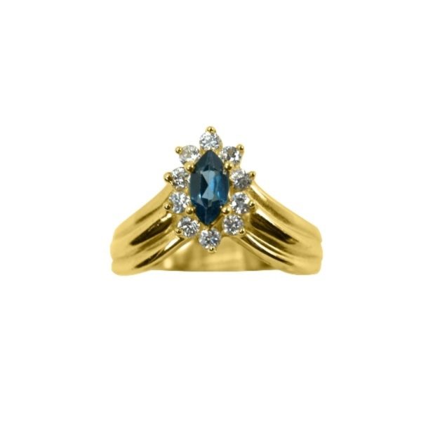 14K-18K Yellow Gold & Diamond- Aquamarine