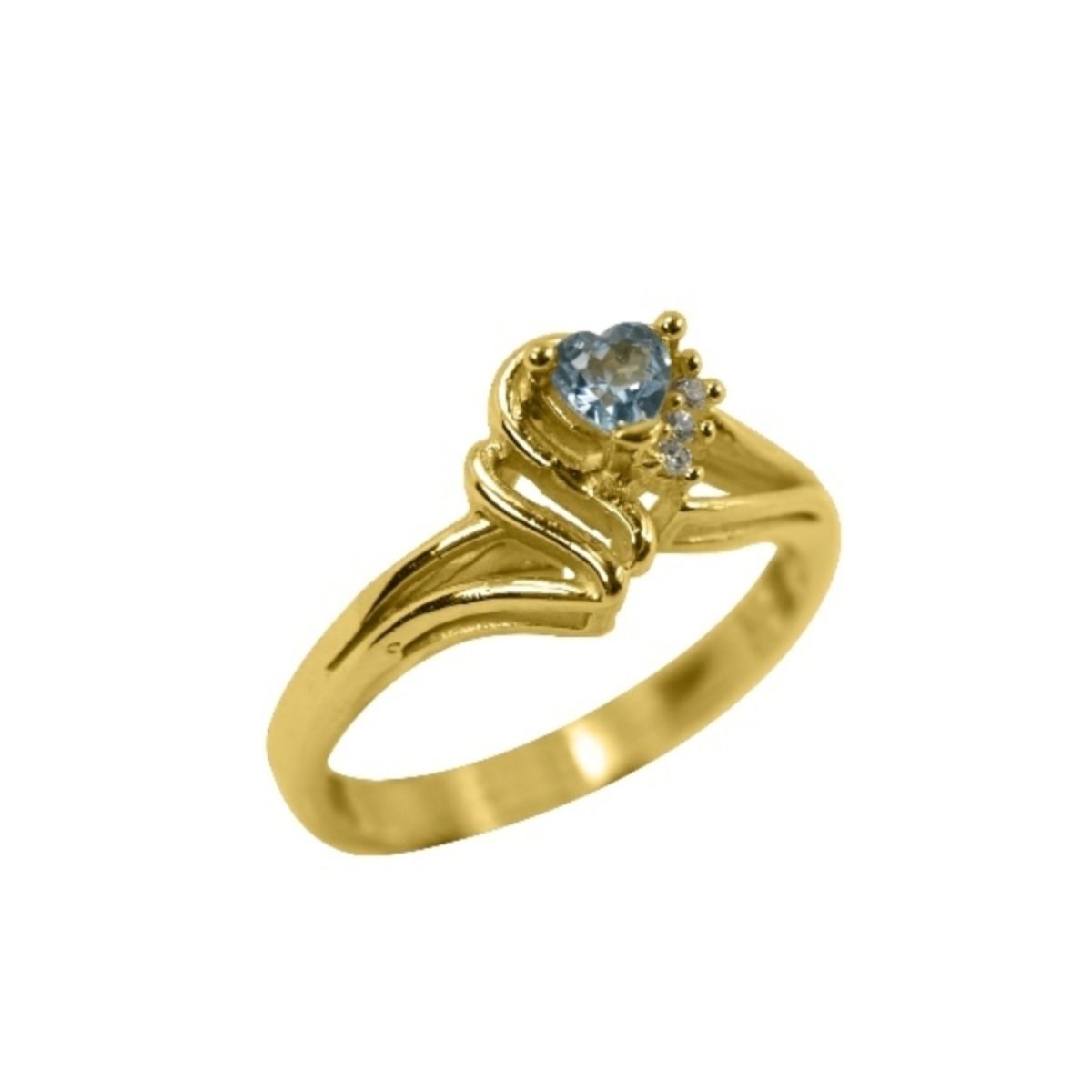 14K-18K Yellow Gold & Diamond- Aquamarine - immagine 1