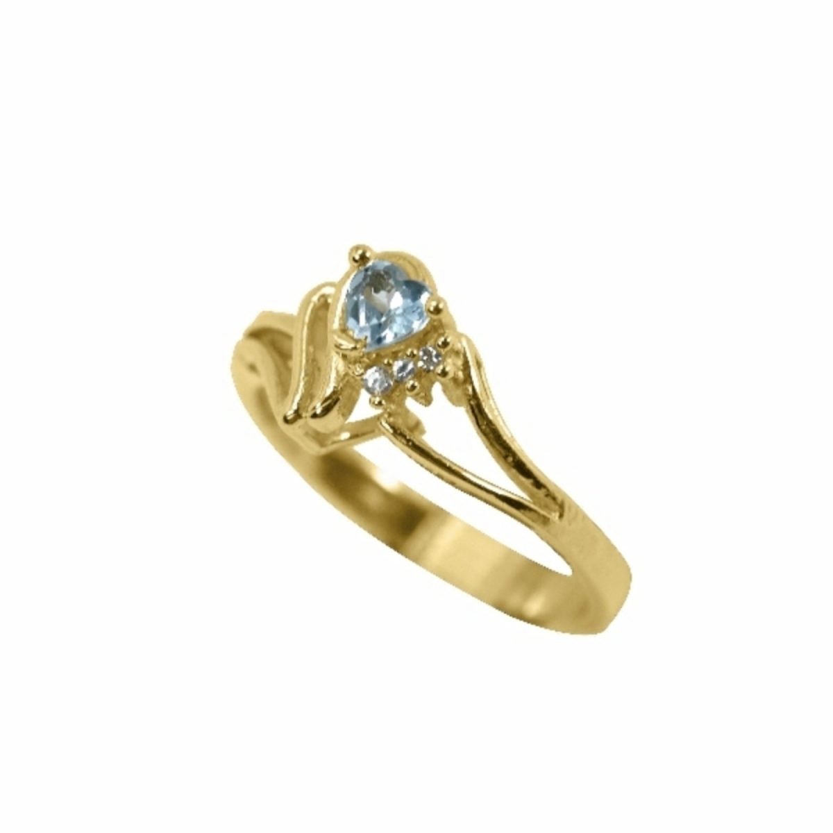 14K-18K Yellow Gold & Diamond- Aquamarine - immagine 2