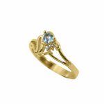 14K-18K Yellow Gold & Diamond- Aquamarine - immagine 2