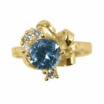 14K-18K Yellow Gold & Diamond- Aquamarine - immagine 2