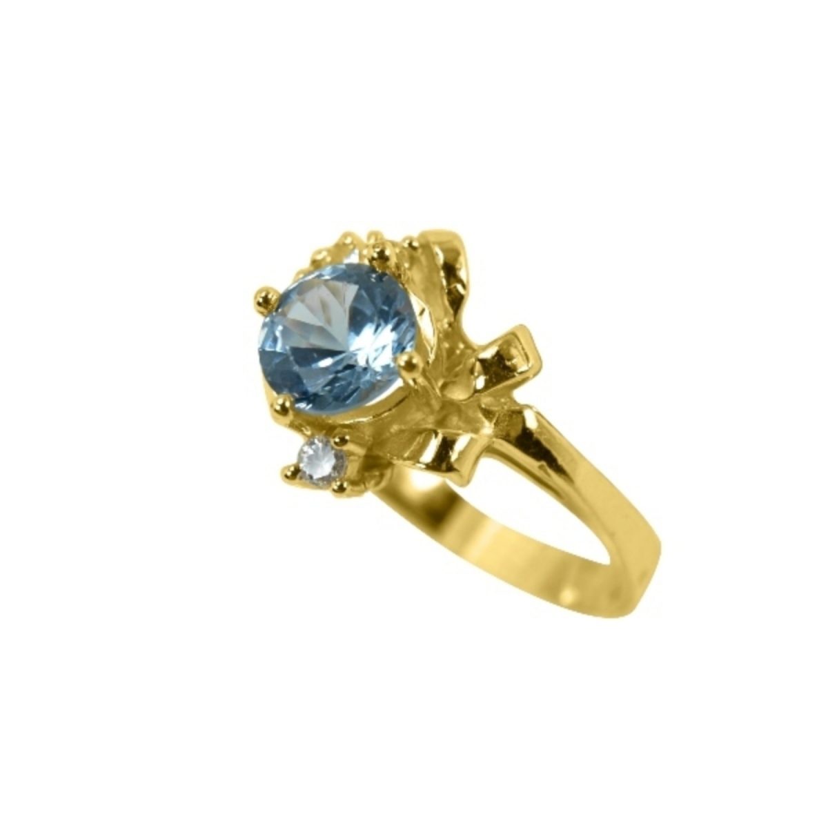 14K-18K Yellow Gold & Diamond- Aquamarine - immagine 4