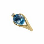14K-18K Yellow Gold & Diamond- Aquamarine - Imagen 3
