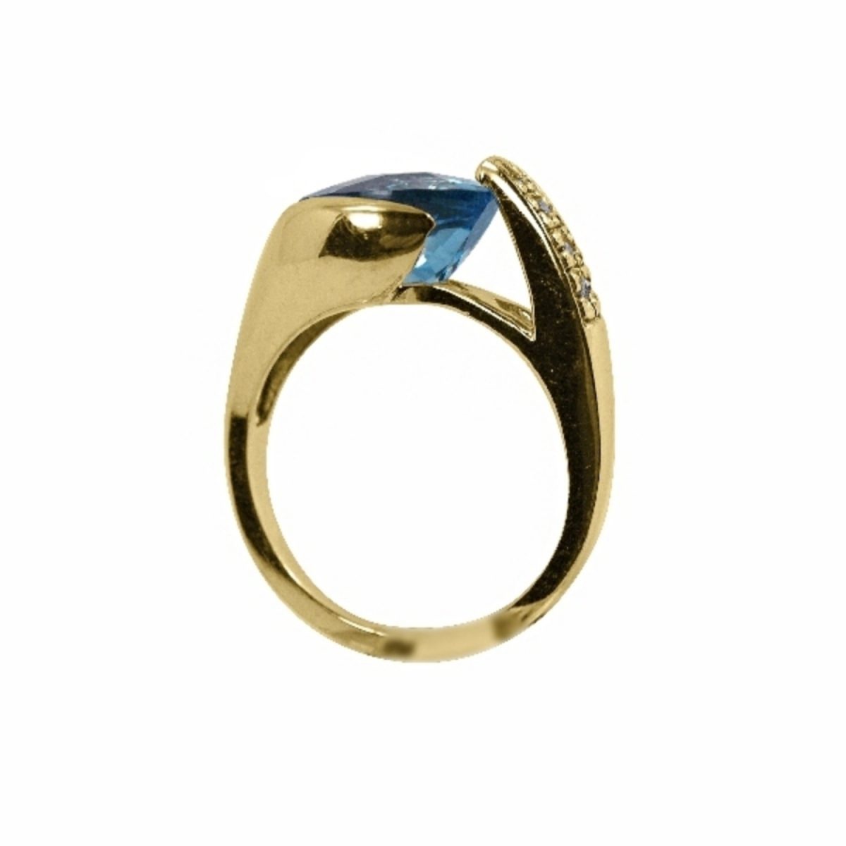 14K-18K Yellow Gold & Diamond- Aquamarine - Imagen 4
