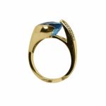14K-18K Yellow Gold & Diamond- Aquamarine - Imagen 4