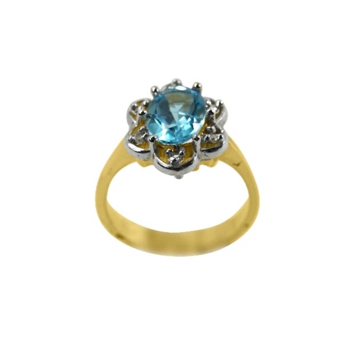 14K-18K Yellow Gold & Diamond- Aquamarine - immagine 1