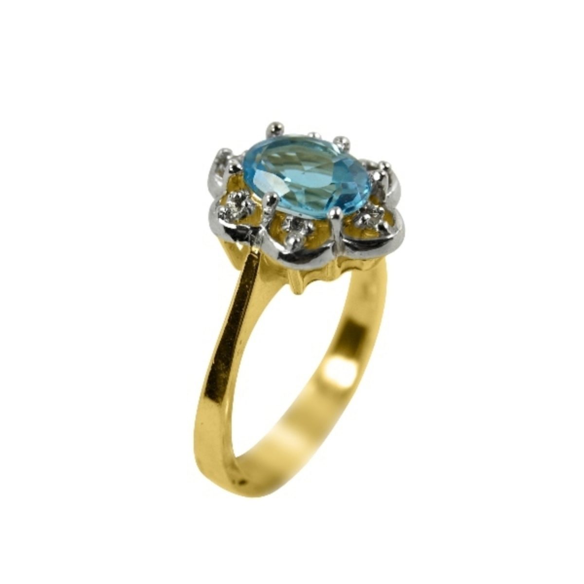 14K-18K Yellow Gold & Diamond- Aquamarine - immagine 2