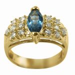 14K-18K Yellow Gold & Diamond- Aquamarine
