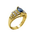 14K-18K Yellow Gold & Diamond- Aquamarine - Imagen 4