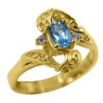 14K-18K Yellow Gold & Diamond- Aquamarine