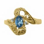 14K-18K Yellow Gold & Diamond- Aquamarine - Imagen 2
