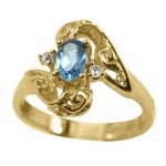 14K-18K Yellow Gold & Diamond- Aquamarine - Imagen 3